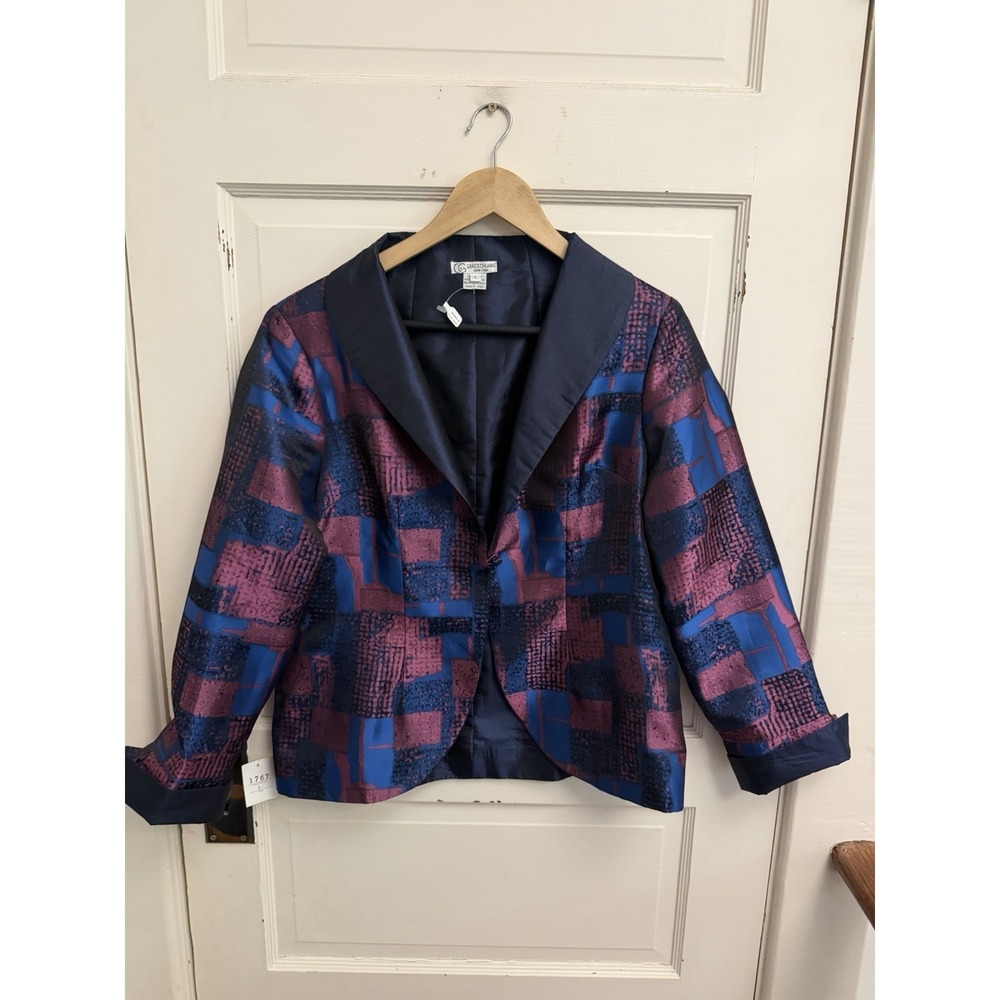 Grace Chuang Vintage Women's Navy Pink Blazer Style 1767 Size Large New‎ $128